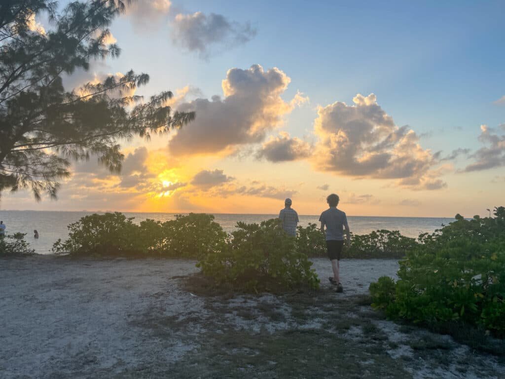 The view of the sunset at Star Fish Point in Grand Cayman