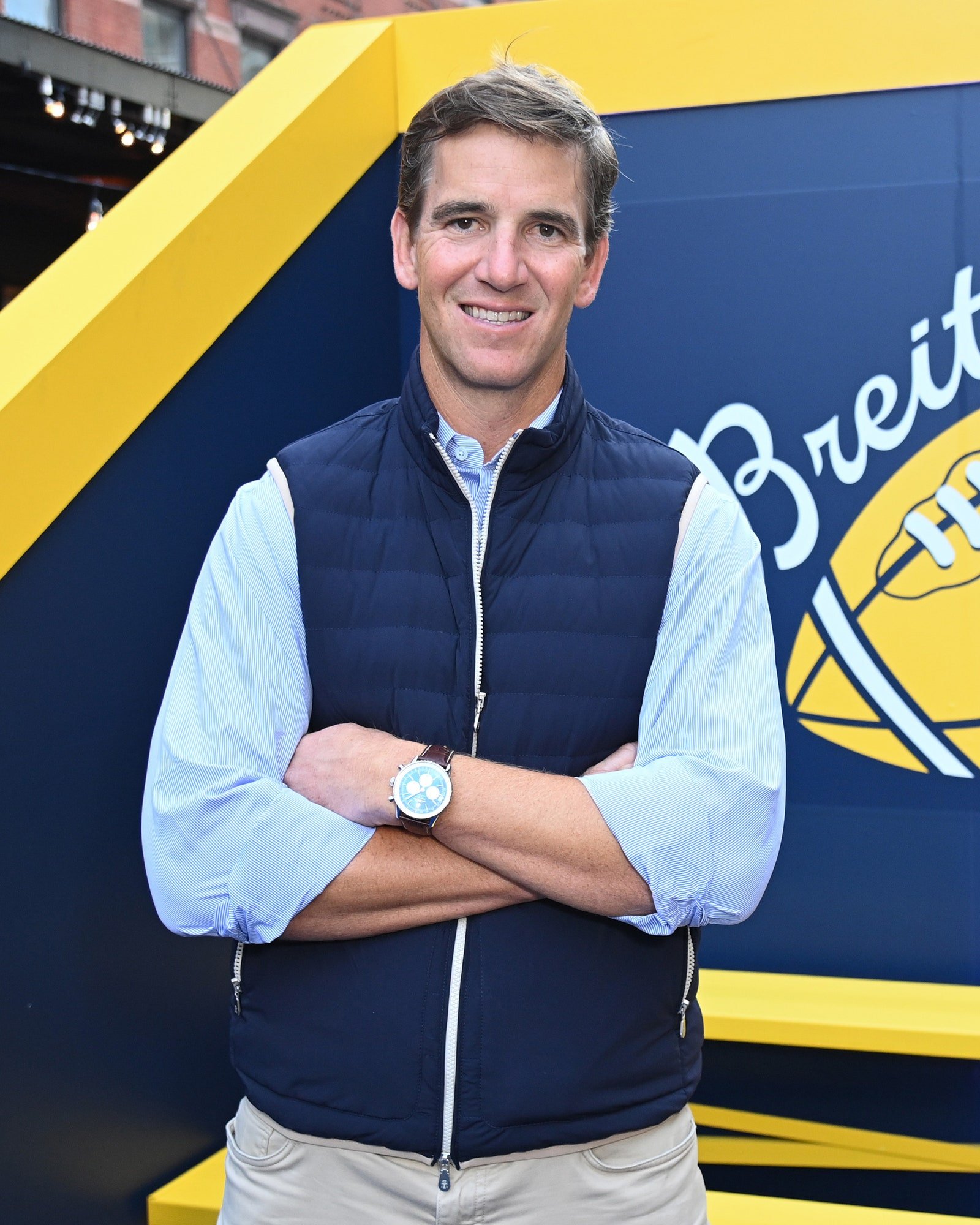 Eli Manning attends Breitling kicksoff NFL Collection