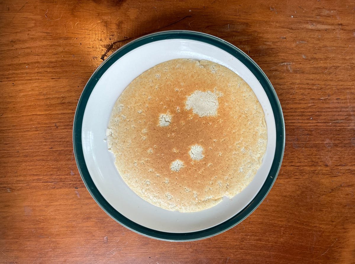 Evenly cooked pancake on plate