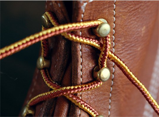 Close up of laces crossing over