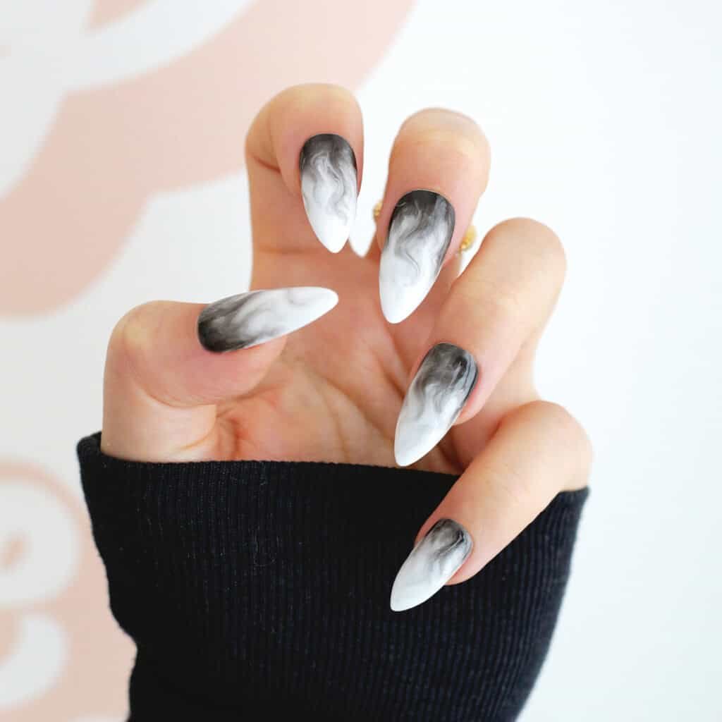 smoke black halloween nails