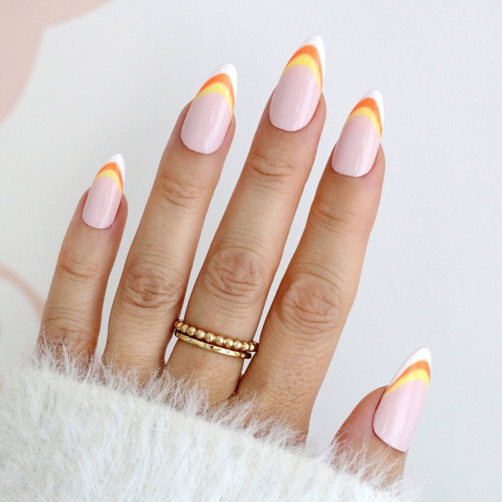 candy corn french tip nails