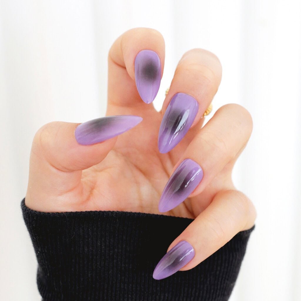 purple black aura nails for halloween