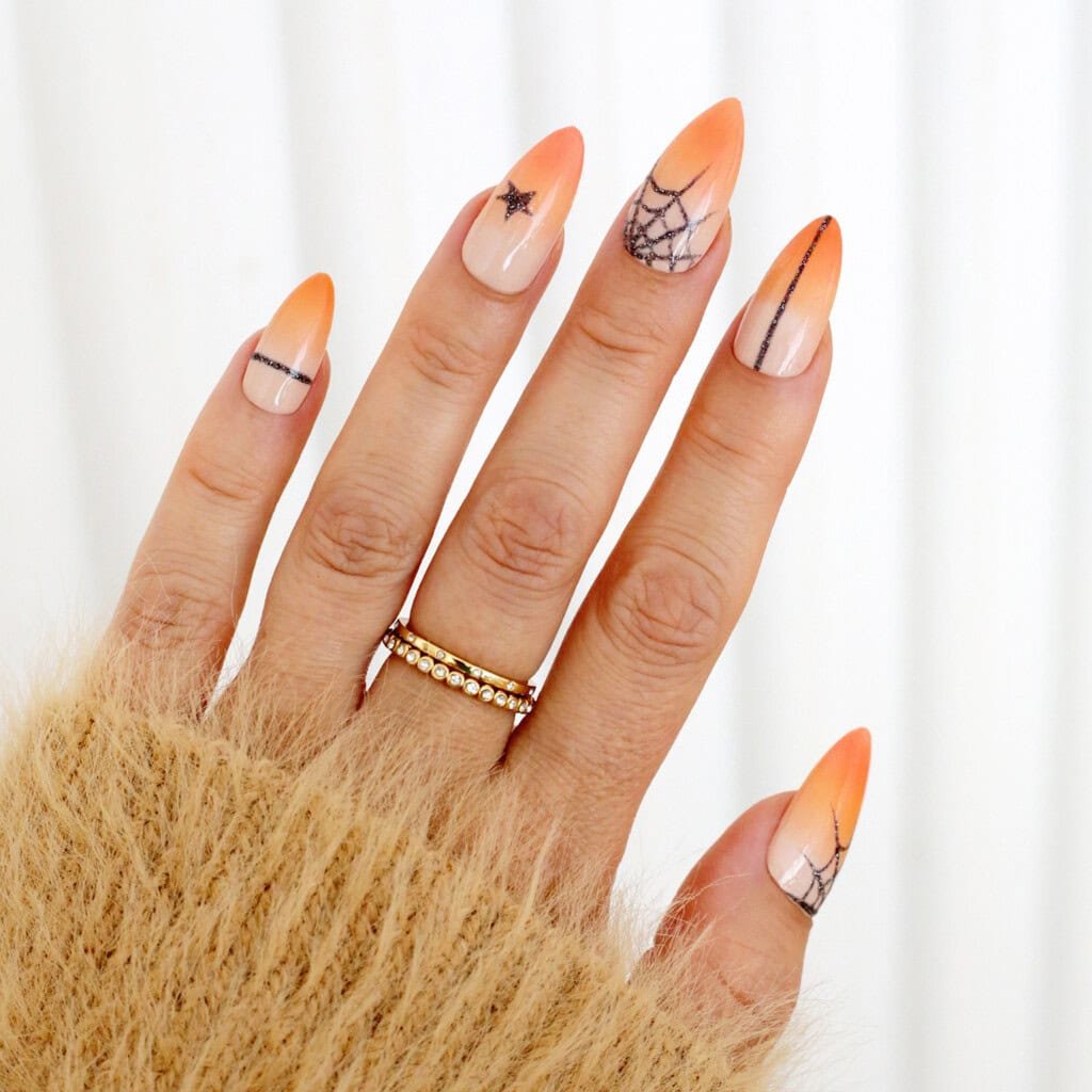 orange ombre halloween nails